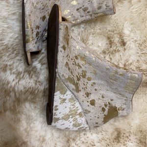 Naughty monkey cowhide wedges